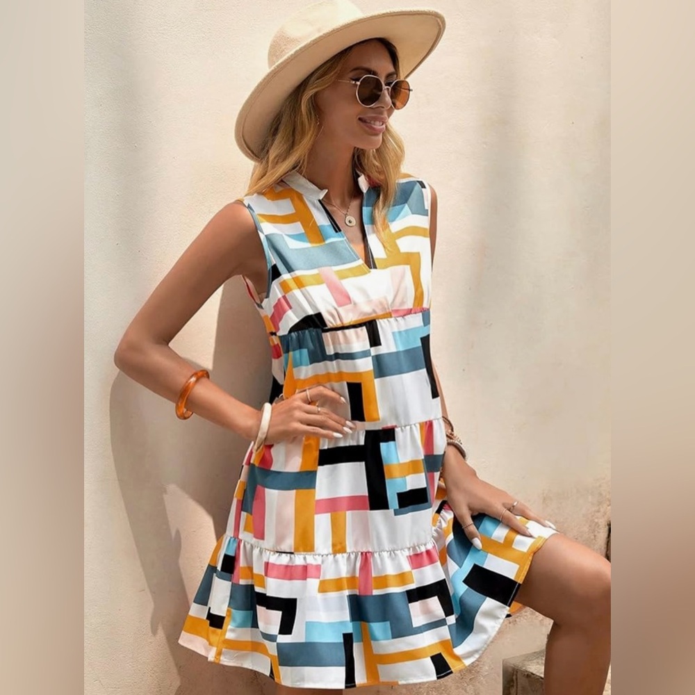 Emery Rose Geometric Dress L - Picture 2 of 11